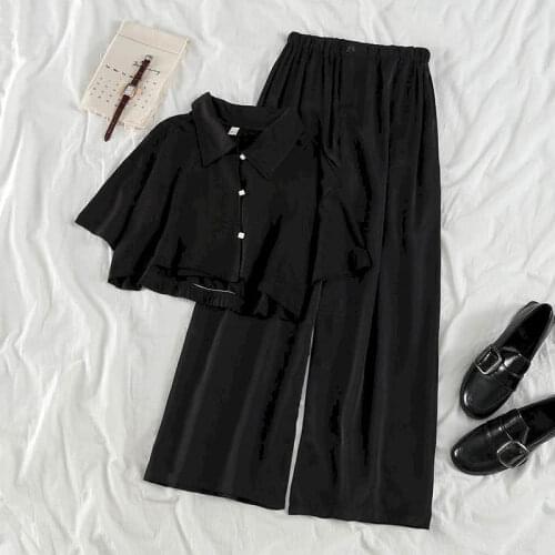 2021 Autumn Two Piece Set Women Summer Korean Short Sleeve Shirt Wonen Clothing Matching Sets Sweat Suits Lounge Wear Pants Top