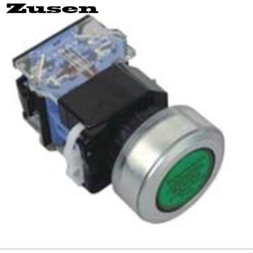 Zusen 30mm LA38 plastic quick installation way push button switch momentary metal head protection