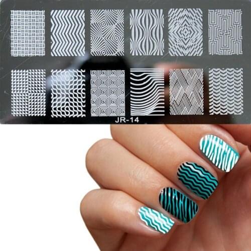 1pcs New Design Nail Art Stamping Plates Manicure Template DIY Polish Stencil Nail Stamp Tools 20 Styles
