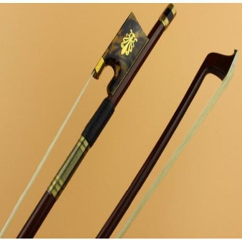 1 pc high quality Green Sandalwood Violin Bow 4/4 size hawksbill frog Free Shipping