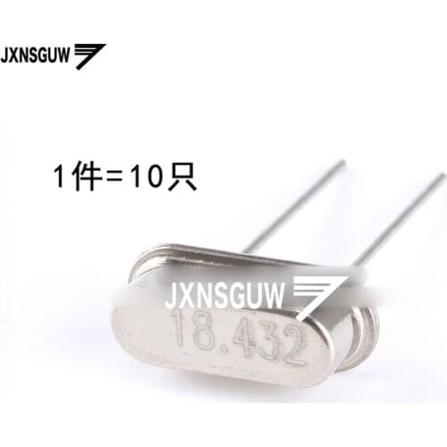 10PCS crystal 18.432MHz 20ppm 20PF 2 foot 49S type passive crystal oscillator 18.432M