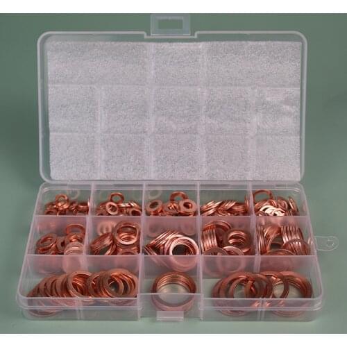 300/200//150Pcs Copper Sealing Solid Gasket Washer Sump Plug Oil For Boat Crush Flat Seal Ring Tool Hardware Accessories