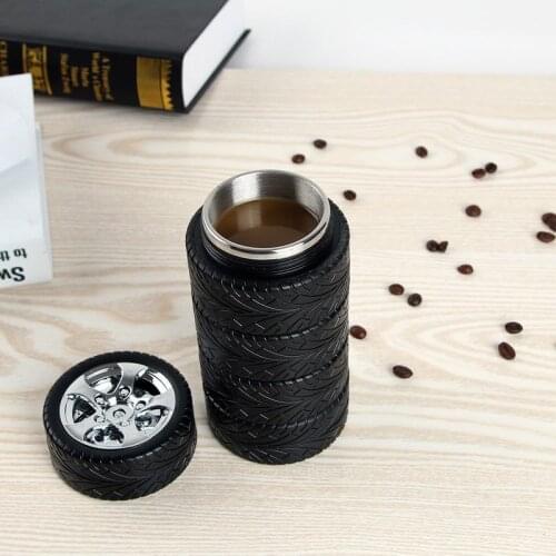 320ml vehicle wheel Tyre thermos cup Stainless Steel Insulation travel cofee mug Auto water bottle