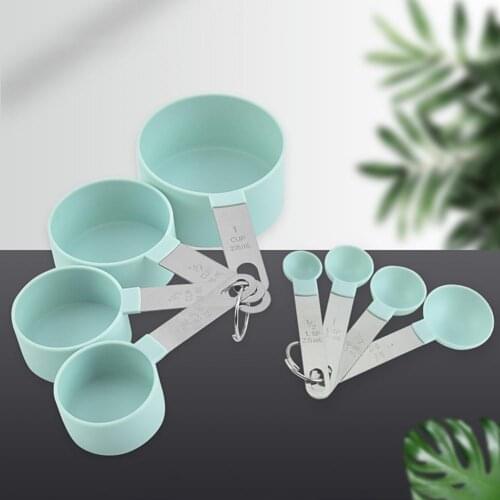 8Pcs/Set Household Plastic Measuring Cup Spoon with Handle Home Dishwasher Kitchen Knives Accessories