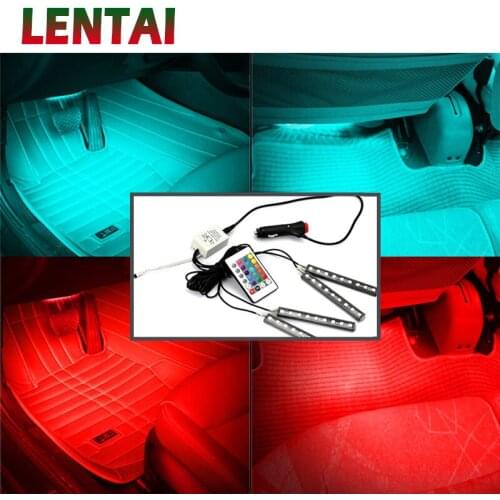 EALEN 1Set Car LED Light with Remote Control RGB Atmosphere Lamp Strip For Volkswagen BMW E39 Mini Cooper Audi A4 B6 B8 A5 Ford