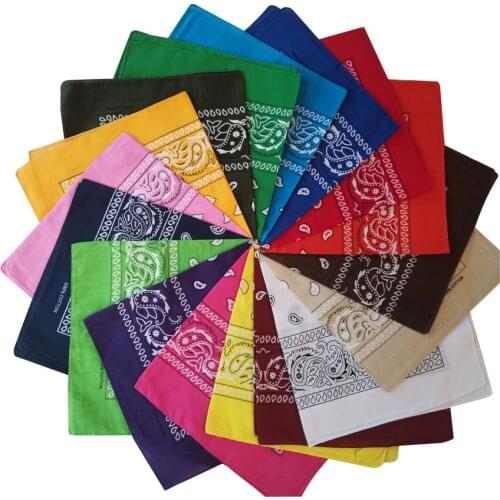 Bandana Kerchief Unisex Hip Hop Black Hair Band Neck Scarf Sports Headwear Wrist Wraps Head Square Scarves Print Hair Towel