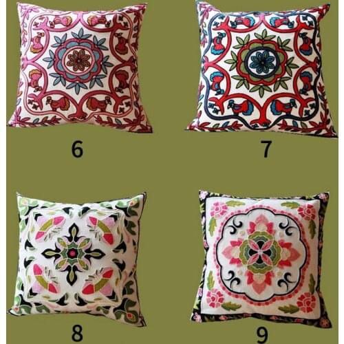 Free shipping Embroidered flower cushion covers, all national wind cotton pillows in bed and sofa without core of back pillow