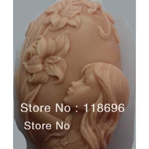 Free shipping Young girl lily modelling silicon soap mold Cake decoration mold Cake mold Handmade soap mold NO.SO-033