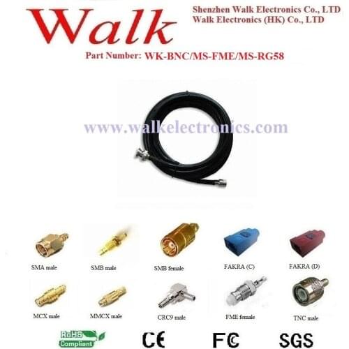 BNC FME RG58 cable/BNC male RG58 extension cable/FME feeder cable: BNC male straight to FME male straight with RG58 cable