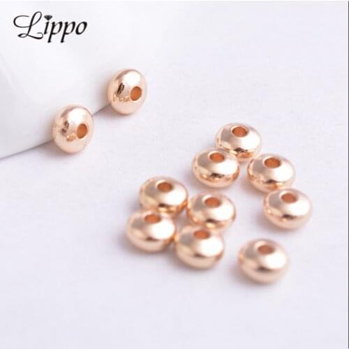 30pcs Abacus Bead Gold 24k Plated Metal Brass Spacer Beads 5mm Oval beads For Necklace Bracelet Jewelry Making