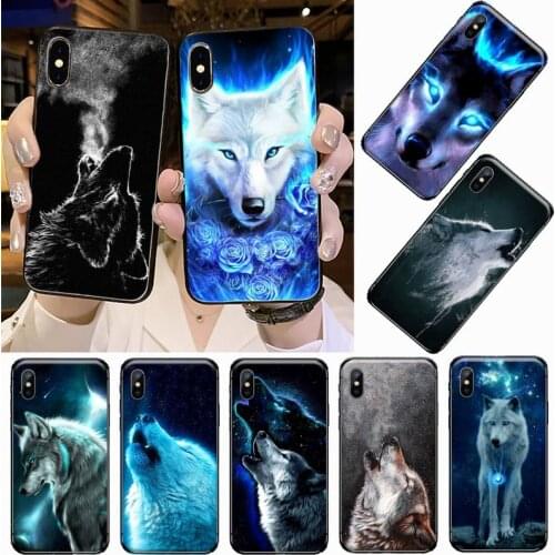 Cool wolf face blue Phone Case for iPhone 11 12 pro XS MAX 8 7 6 6S Plus X 5S SE 2020 XR