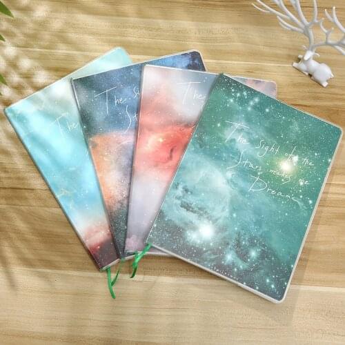 4 Books A5 Starry Sky Simple Students Literary Blank Students Notebook Gift Weekly Planner Journal Diary School Office Supplies
