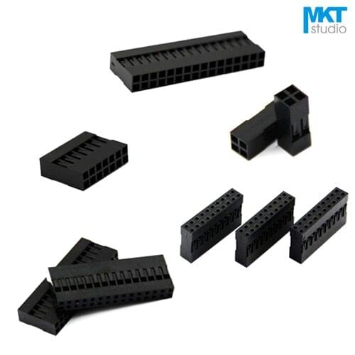 100Pcs Dupont 2.54mm Pitch Double Row Female Housing Connector Sample 2x2P 2x3P 2x4P 2x5P 2x6P...2x20P