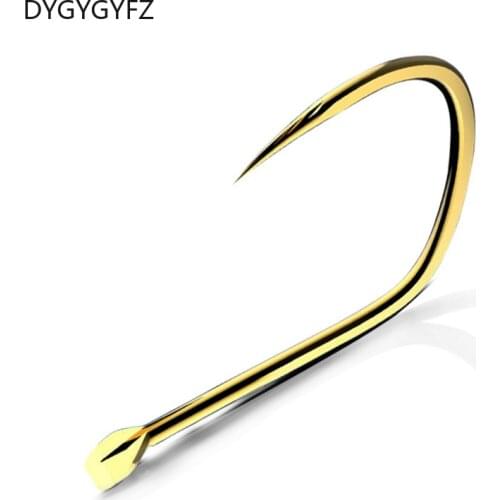 DYGYGYFZ 30 Pcs Horned Goldfish Hook Without Barbs with Blood Trough Hook Athletics Taiwan Fishing Hook