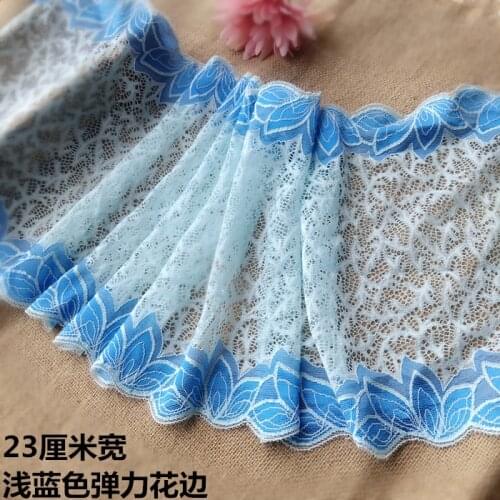 5Yards 19cm Wide Nylon Elastic Lace Trim DIY Clothing Accessories Dress Sewing Applique French Stretch Net Lace Fabrics