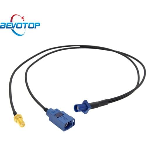 Fakra C Male to 1xFakra C Female &1X SMA Female Bulkhead Jack Y Type Splitter RF Cable Navigation GPS Antenna Extension Cord