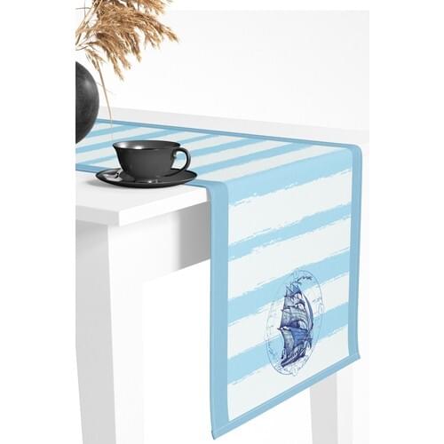 Custom Production Sail Pattern Italian Stitch Runner Light Blue