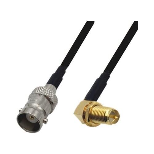 RG58 Cable RP-SMA Female Right Angle to BNC Female Connector WiFi Antenna Extension Pigtail jumper cable