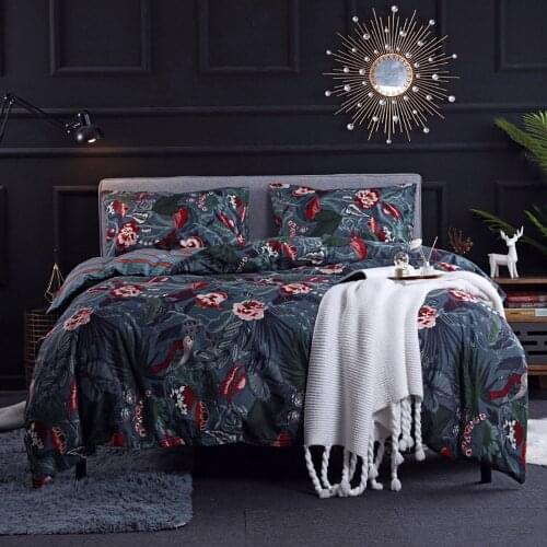 2/3 piece bedding set, animal and plant pattern feather pillowcase & duvet cover, luxurious microfiber bedroom products
