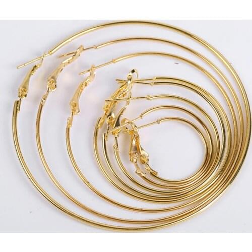 10 Pcs/Lot 20 - 70mm Pin Buckle Hoops Earring Circle Hooks For DIY Making Supplies Earrings set Jewelry Findings Accessories