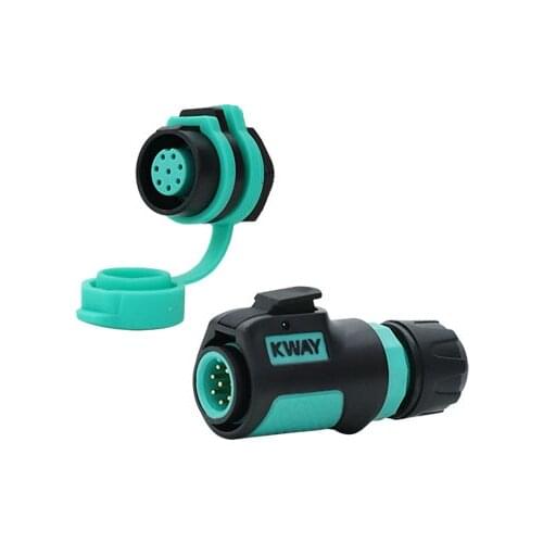 KWAY K12 Plastic M12 8 Pin Connector Waterproof Display LED Strap Cable Wire Panel Mount Plug 3A AC DC 200V Signal 8pin Adapter