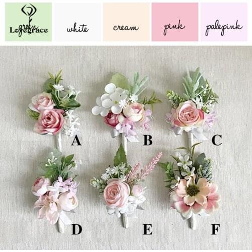 Lovegrace The Groom Men Boutonniere Wedding Bouquet Silk Rose Artificial Flowers High Quality Bride Corsage Party Decoration