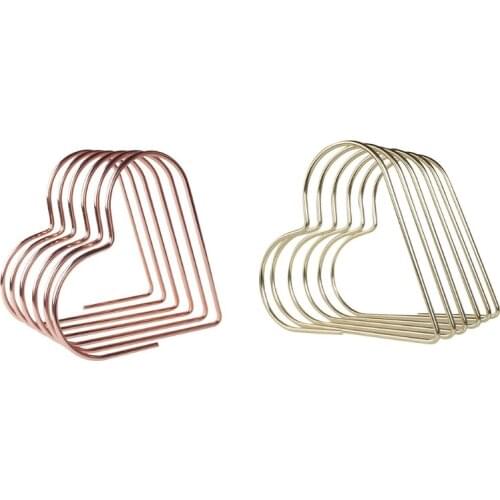 M17F Stylish Heart-shaped Metal Bookends Multi-grids Hollow-out Book Stands Creative Wedding Gift Book Holders Gold/Rose Gold