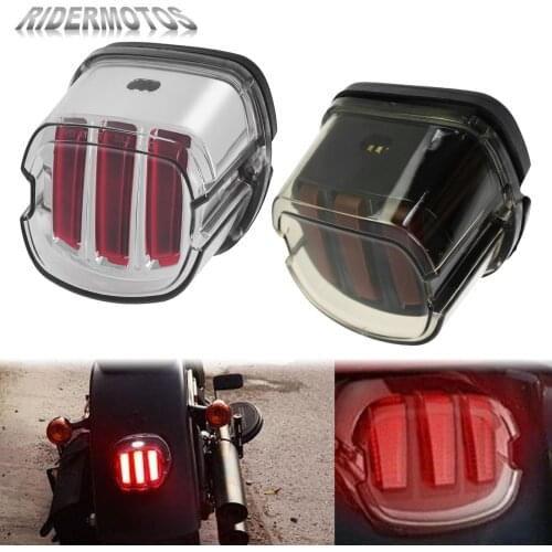 Motorcycle Brake Taillight Stop License Plate Light Lamp 12V Smoke/Chrome Lens For Harley Softail Touring Dyna Sportster XL883