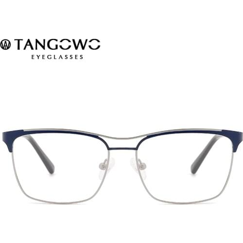 TANGOWO Alloy Glasses Frame Men Square Myopia Optical Fashion Retro Women Prescription Eyeglasses 2021 NEW Eyewear Frame 202102