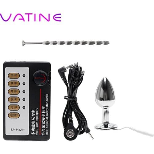 VATINE Electric Shock Set Anal Plug Catheters Sounds Sex Toys For Men Therapy Massager Masturbation Medical Themed Toys