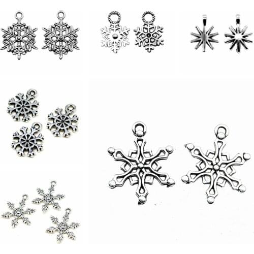 Wecharms bulk charms for jewelry making kit pendant diy jewelry accessories Oval Snowflake Charms