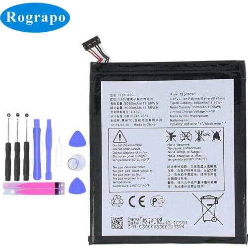 Original 3080mAh TLp030JC Replacement Battery Battery Batterij For ALCATEL A3 XL 9008D 9008X CAC3000034CC Mobile Phone Batteries