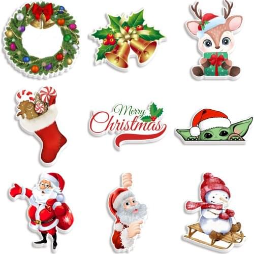 Merry Christmas Planar Acrylic Charms Resin Planar for Hair Bow Center Craft Supply 30pcs