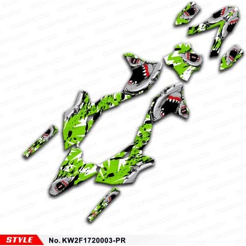 Aftermarket Personalised MX Stickers Decals for KXF250 KX250F 2017 2018 2019 2020 Vehicle Wrap Kit, Style No.KW2F1720003-PR