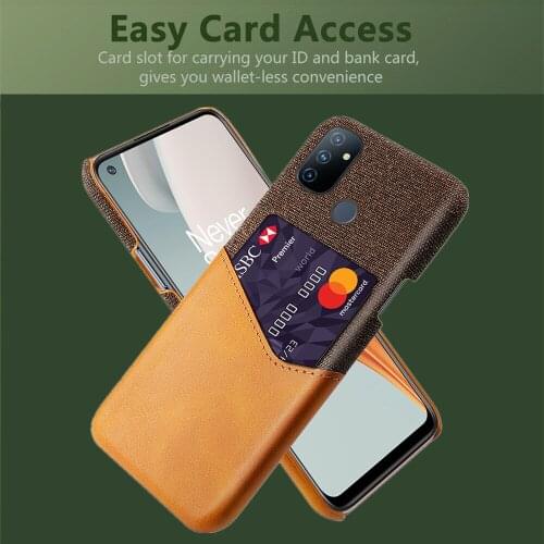 Febric Card Holder Cover For OnePlus Nord N100 N10 5G Coque Cloth Texture Antiskid Funda For One Plus 1+ Nord N10 5G N100 Case