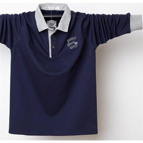 Plus size 6XL 5XL Polo Shirt Collar Men Autumn Button Brand Men Polo Shirt Long Sleeve Casual Male Shirt Dress Polo Shirts