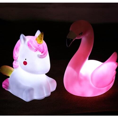Cute LED Night Light Silicone Cat Night Lamp Kids Baby Bedroom Desktop Decor Ornaments Battery