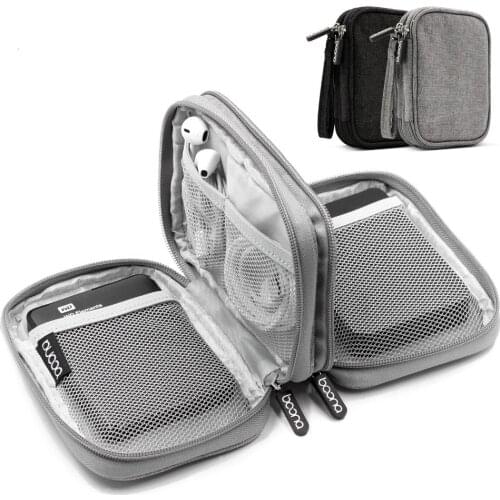 Oxford Fabric Double Deck Soft Shockproof Carrying Digital Organizer Travel External Storage HDD Case Hard Drive Pouch Bag
