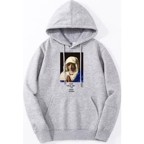Virgin Mary Vintage Print Men Streetwear High Quality Mens Hoodies Spring Hip Hop Daily Casual Sweatshirt