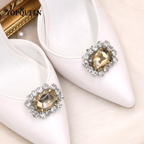 TOPQUEEN-X44 2020 New Shoe Clip Rhinestone Wings DIY Charms Women Shoes Clips Wedding High Heels Buckle Accessories Decoration