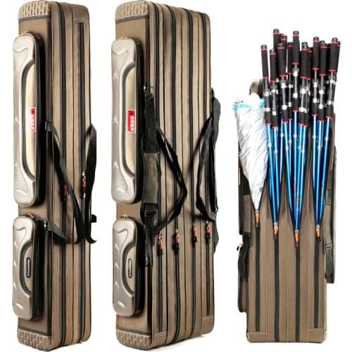 Thicken Fishing Rod Bag 2/3/4 Layer Fish Tackle Lure Pole Case 90/100/120CM Waterproof Fishing Storage Pesca Organizer GK022