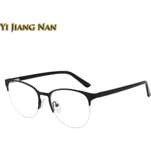 Women Eyeglasses Optical Prescription Spring Hinge Glasses Frame Alloy Spectacle Student Clear Lens Men Eyewear