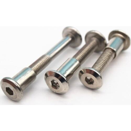 10pcs M6 nickel plated Allen flat head inverted side screws bevel letter pair lock combination furniture bolts 8mm-40mm long