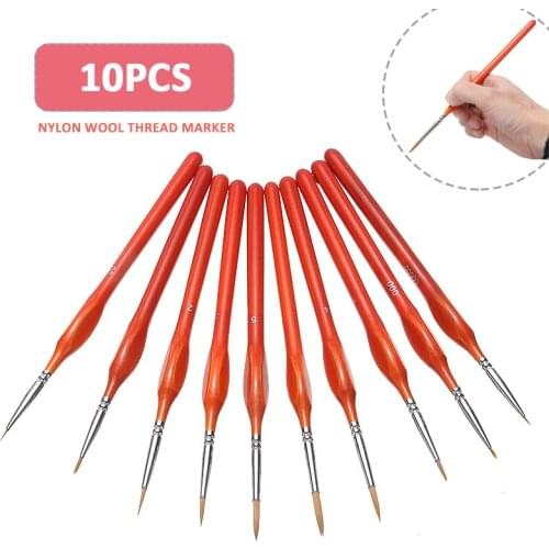 10pcs Hook Line Pen Painting Brushes Set Extra Fine Tip Detail Paint Brush for Miniatures Model Maker Painting DIY Art Supplies