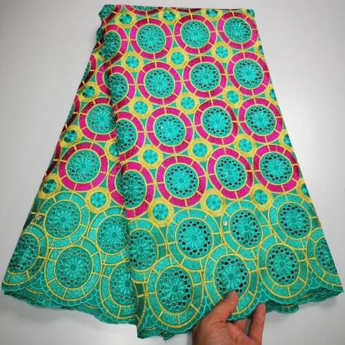 100%Cotton Dry Embroidery African Lace Fabric 2021 High Quality Swiss Voile Lace Dubai Fabric Nigerian Tulle Lace 5Yards
