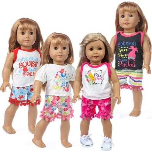 2020 New Brief paragraph suit Fit for American Girl Doll Clothes 18-inch Doll , Christmas Girl Gift(Only sell clothes)