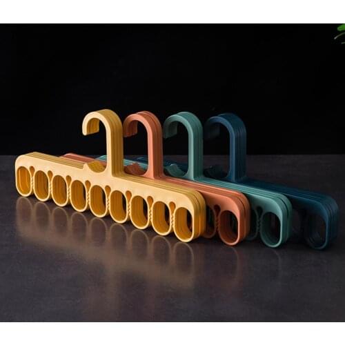 5Pcs Clothes Hanger Multifunctional 9 Holes PP Strong Bearing Clothes Storage Rack Holder Home Accessories
