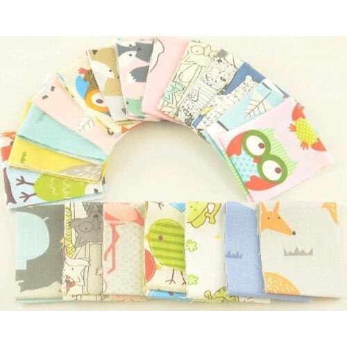 Teramila 100% Cotton Fabric Animal Cartoon Design Cloth 5x50CM Jelly Roll Strip DIY Patchwork Baby Doll Craft Tissu Tecido Telas
