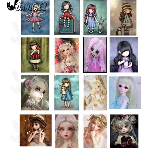 Diamond Painting Girl Doll 5D Diy Cartoon Character Wall Art Stickers Diamond Embroidery Room Home Decoration Gifts
