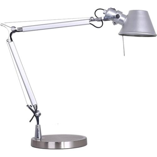Artpad Business Gift Fashion Design LED Work Lamp for Desktop Aluminium E27 Flexible Adjustable Eye Care Study Table Lamp Silver